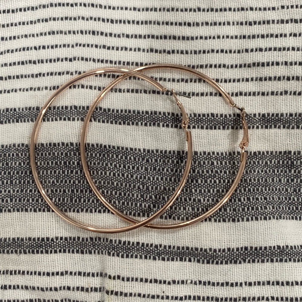 Rose gold hoops